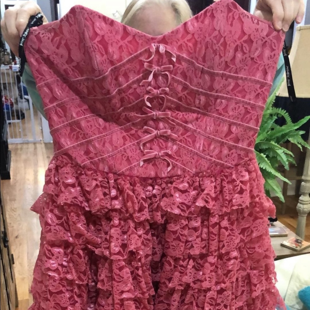 Betsey Johnson strapless pink dress